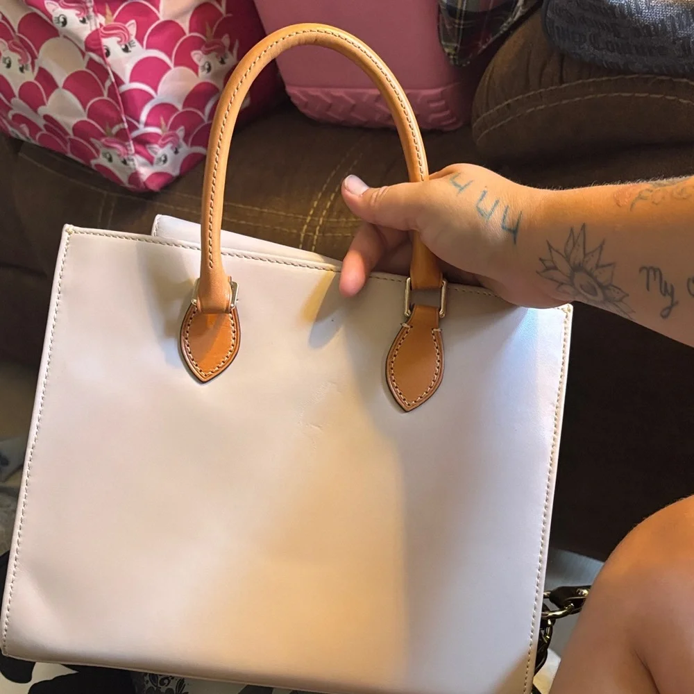 Dooney & Bourke Cream and Tan Tote - Picture 4 of 4